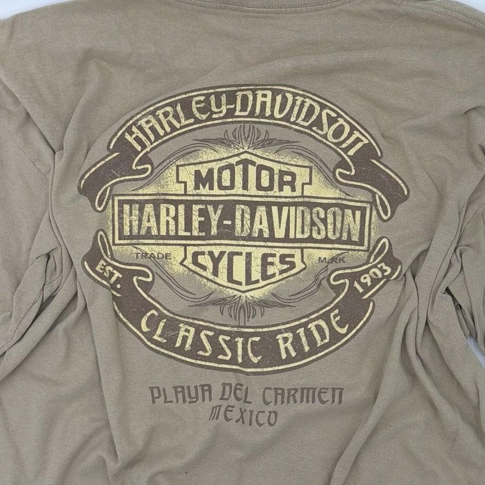 Playa Del Carmen Mexico Graphic T-Shirt‎ Tan Khaki Mens XL - Picture 3 of 7